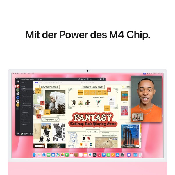 Sie sehen das Produktbild 06 von 24" iMac mit Retina 4,5K Display: Apple M4 Chip mit 10‑Core CPU und 10‑Core GPU, 512 GB SSD - Rosé 24" iMac mit Retina 4,5K Display: Apple M4 Chip mit 10‑Core CPU und 10‑Core GPU, 512 GB SSD - Rosé