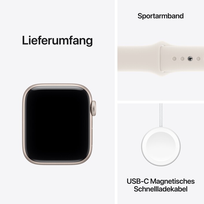 Apple Watch SE 3 GPS + Cellular, 40 mm Aluminiumgehäuse Polarstern, Sportarmband Polarstern – S/M