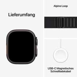 Sie sehen das Produktbild 08 von Apple Watch Ultra 3 GPS + Cellular, 49 mm Titangehäuse Schwarz, Alpine Loop Schwarz - Medium Apple Watch Ultra 3 GPS + Cellular, 49 mm Titangehäuse Schwarz, Alpine Loop Schwarz - Medium