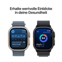 Apple Watch Ultra 3 GPS + Cellular, 49 mm Titangehäuse Schwarz, Milanaise Armband Titan Schwarz - Small