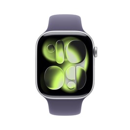 Sie sehen das Produktbild 02 von Apple Watch Series 11 GPS + Cellular, 46 mm Aluminiumgehäuse Silber, Sportarmband Nebelviolett - S/M Apple Watch Series 11 GPS + Cellular, 46 mm Aluminiumgehäuse Silber, Sportarmband Nebelviolett - S/M