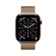 Sie sehen das Produktbild 02 von Apple Watch Series 11 GPS + Cellular, 46 mm Titangehäuse Gold, Milanaise Armband Gold - M/L Apple Watch Series 11 GPS + Cellular, 46 mm Titangehäuse Gold, Milanaise Armband Gold - M/L