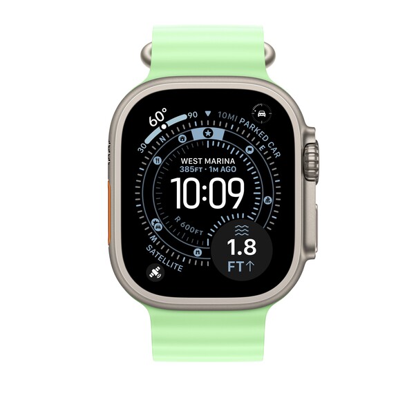 Sie sehen das Produktbild 03 von 49 mm Ocean Armband Neongrün - Titan Natur 49 mm Ocean Armband Neongrün - Titan Natur