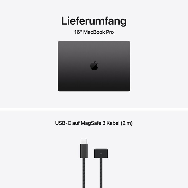16" MacBook Pro: Apple M5 Max Chip mit 18‑Core CPU und 40‑Core GPU, 2 TB SSD - Space Schwarz