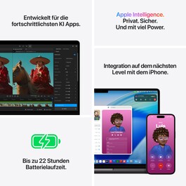 14" MacBook Pro: Apple M5 Pro Chip mit 15‑Core CPU und 16‑Core GPU, 1 TB SSD - Silber