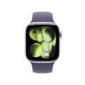 Apple Watch Series 11 GPS, 42 mm Aluminiumgehäuse Silber, Sportarmband Nebelviolett - M/L