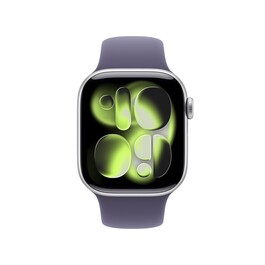 Apple Watch Series 11 GPS, 42 mm Aluminiumgehäuse Silber, Sportarmband Nebelviolett - M/L
