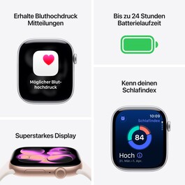 Apple Watch Series 11 GPS, 42 mm Aluminiumgehäuse Diamantschwarz, Sportarmband Schwarz - S/M