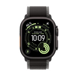 Sie sehen das Produktbild 02 von Apple Watch Ultra 3 GPS + Cellular, 49 mm Titangehäuse Schwarz, Trail Loop Schwarz/Kohlegrau - S/M Apple Watch Ultra 3 GPS + Cellular, 49 mm Titangehäuse Schwarz, Trail Loop Schwarz/Kohlegrau - S/M