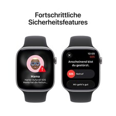 Sie sehen das Produktbild 06 von Apple Watch Series 11 GPS + Cellular, 46 mm Aluminiumgehäuse Space Grau, Sportarmband Schwarz - S/M Apple Watch Series 11 GPS + Cellular, 46 mm Aluminiumgehäuse Space Grau, Sportarmband Schwarz - S/M