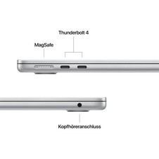 Sie sehen das Produktbild 06 von 13" MacBook Air: Apple M5 Chip mit 10‑Core CPU und 10‑Core GPU, 1 TB SSD - Silber 13" MacBook Air: Apple M5 Chip mit 10‑Core CPU und 10‑Core GPU, 1 TB SSD - Silber