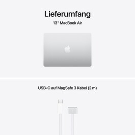 13" MacBook Air: Apple M5 Chip mit 10‑Core CPU und 10‑Core GPU, 1 TB SSD - Silber