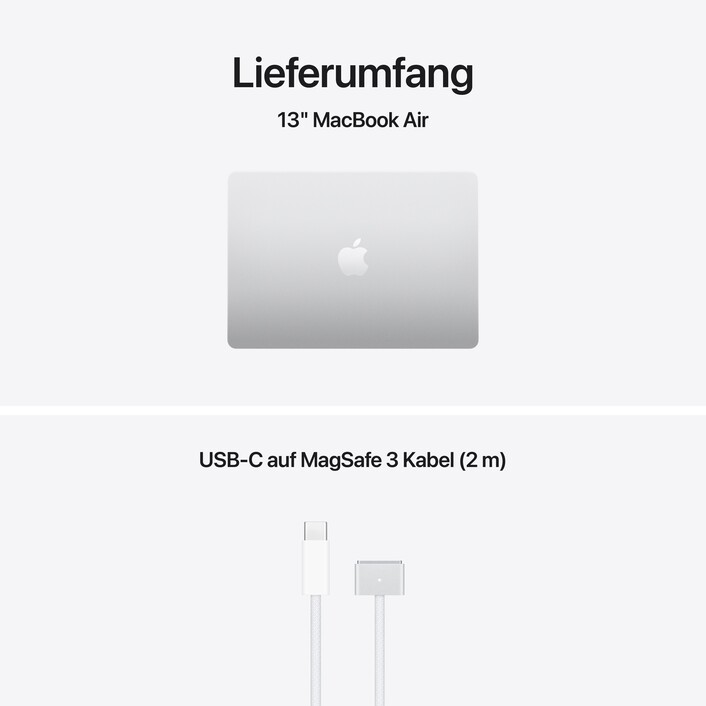 13" MacBook Air: Apple M5 Chip mit 10‑Core CPU und 10‑Core GPU, 1 TB SSD - Silber