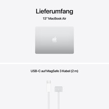 13" MacBook Air: Apple M5 Chip mit 10‑Core CPU und 8‑Core GPU, 512 GB SSD - Silber