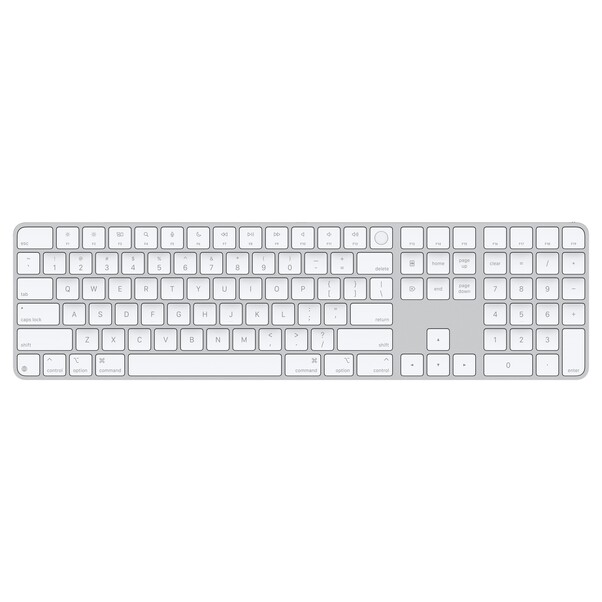 Magic Keyboard mit Touch ID und Ziffern­block für Mac Modelle mit Apple Chip Chip – Englisch (USA) – Weiße Tasten