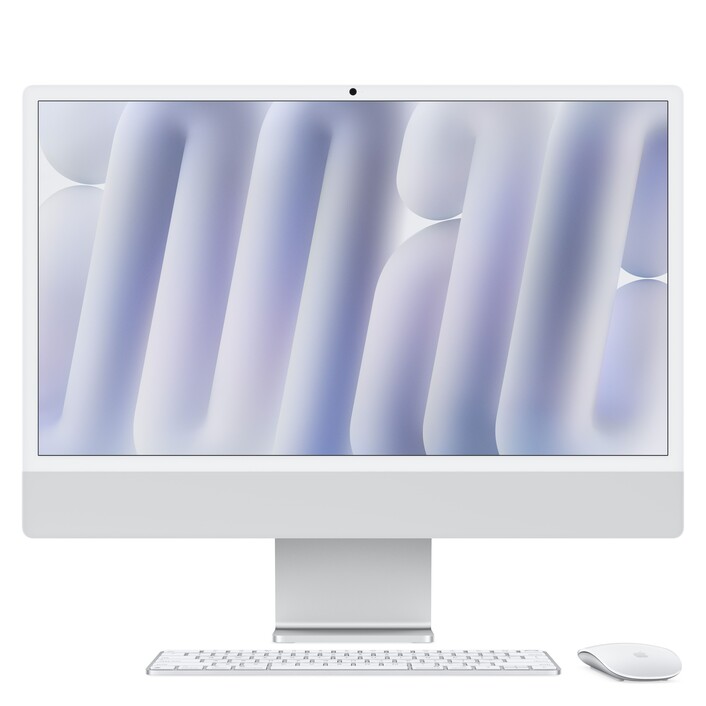 24" iMac mit Retina 4,5K Display: Apple M4 Chip mit 10‑Core CPU und 10‑Core GPU, 512 GB SSD - Silber
