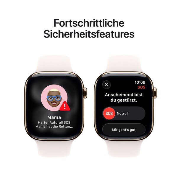 Apple Watch Series 11 GPS + Cellular, 46 mm Titangehäuse Gold, Sportarmband Blassrosa - M/L