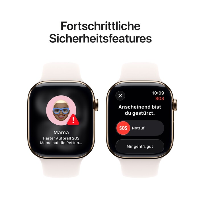 Apple Watch Series 11 GPS + Cellular, 46 mm Titangehäuse Gold, Sportarmband Blassrosa - S/M
