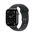 Sie sehen das Produktbild 01 von Apple Watch Series 11 GPS + Cellular, 46 mm Titangehäuse Schiefer, Sportarmband Schwarz - M/L Apple Watch Series 11 GPS + Cellular, 46 mm Titangehäuse Schiefer, Sportarmband Schwarz - M/L