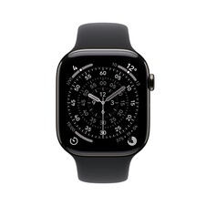 Sie sehen das Produktbild 02 von Apple Watch Series 11 GPS + Cellular, 46 mm Titangehäuse Schiefer, Sportarmband Schwarz - M/L Apple Watch Series 11 GPS + Cellular, 46 mm Titangehäuse Schiefer, Sportarmband Schwarz - M/L