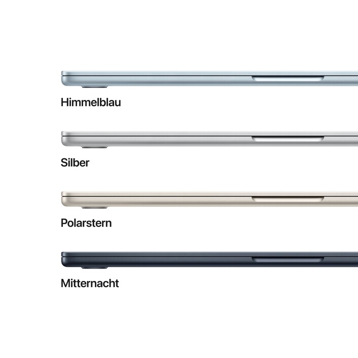 Sie sehen das Produktbild 03 von 15" MacBook Air: Apple M5 Chip mit 10‑Core CPU und 10‑Core GPU, 512 GB SSD - Polarstern 15" MacBook Air: Apple M5 Chip mit 10‑Core CPU und 10‑Core GPU, 512 GB SSD - Polarstern