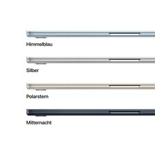 Sie sehen das Produktbild 03 von 15" MacBook Air: Apple M5 Chip mit 10‑Core CPU und 10‑Core GPU, 512 GB SSD - Polarstern 15" MacBook Air: Apple M5 Chip mit 10‑Core CPU und 10‑Core GPU, 512 GB SSD - Polarstern