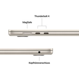 Sie sehen das Produktbild 06 von 15" MacBook Air: Apple M5 Chip mit 10‑Core CPU und 10‑Core GPU, 512 GB SSD - Polarstern 15" MacBook Air: Apple M5 Chip mit 10‑Core CPU und 10‑Core GPU, 512 GB SSD - Polarstern