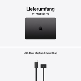 14" MacBook Pro: Apple M5 Pro Chip mit 15‑Core CPU und 16‑Core GPU, 1 TB SSD - Space Schwarz