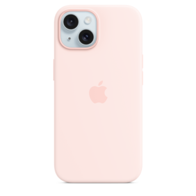 iPhone 15 Silikon Case mit MagSafe – Hellrosa