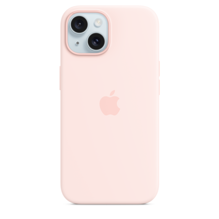 iPhone 15 Silikon Case mit MagSafe – Hellrosa