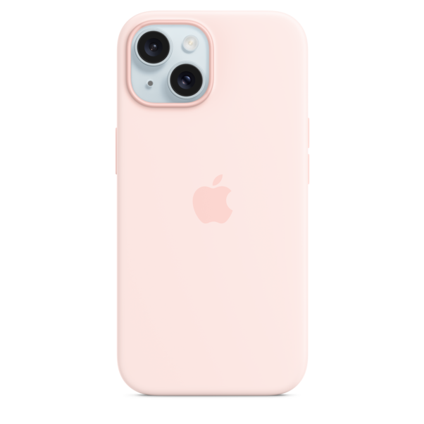iPhone 15 Silikon Case mit MagSafe – Hellrosa