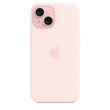 iPhone 15 Silikon Case mit MagSafe – Hellrosa