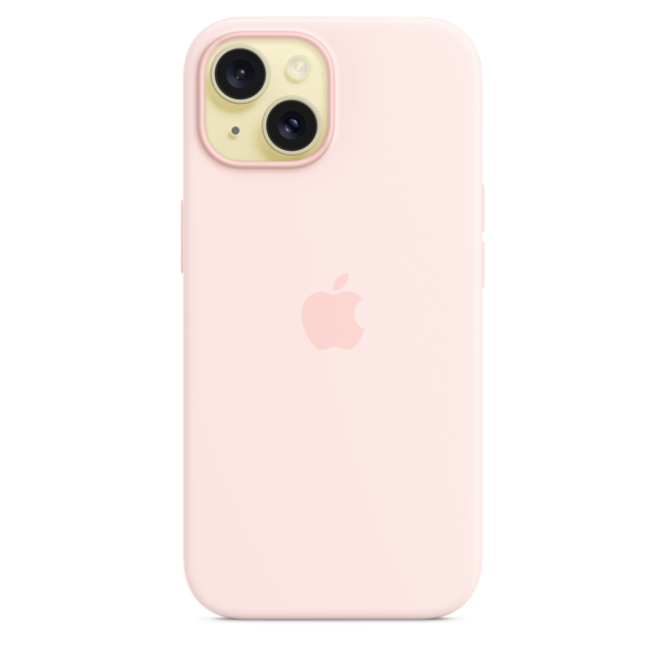 iPhone 15 Silikon Case mit MagSafe – Hellrosa