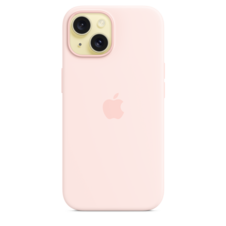 iPhone 15 Silikon Case mit MagSafe – Hellrosa