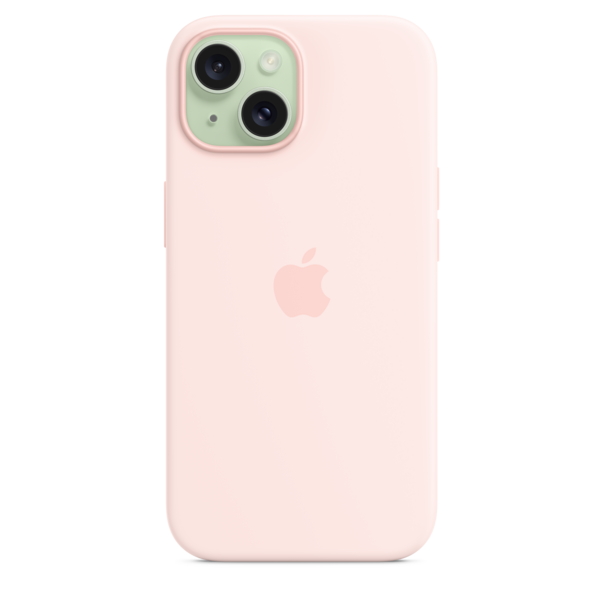 iPhone 15 Silikon Case mit MagSafe – Hellrosa