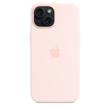iPhone 15 Silikon Case mit MagSafe – Hellrosa