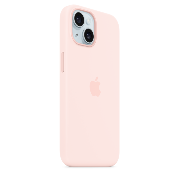 iPhone 15 Silikon Case mit MagSafe – Hellrosa
