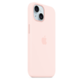 iPhone 15 Silikon Case mit MagSafe – Hellrosa