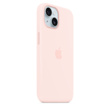 iPhone 15 Silikon Case mit MagSafe – Hellrosa