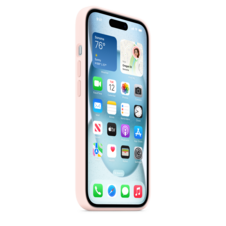 iPhone 15 Silikon Case mit MagSafe – Hellrosa