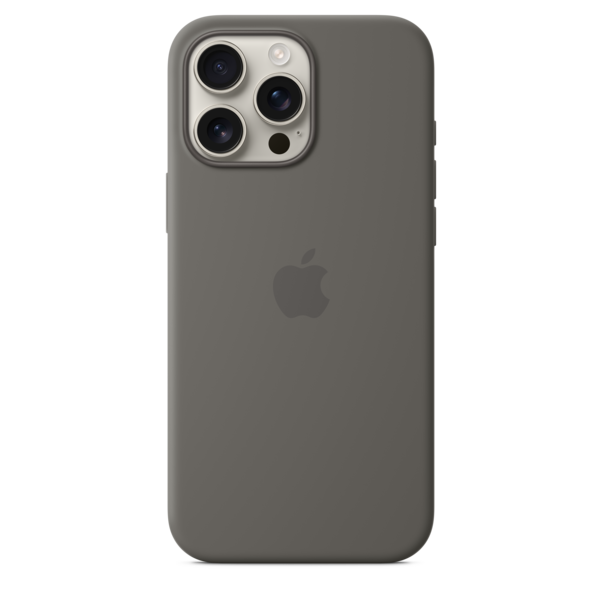 Sie sehen das Produktbild 02 von iPhone 16 Pro Max Silikon Case mit MagSafe – Steingrau iPhone 16 Pro Max Silikon Case mit MagSafe – Steingrau