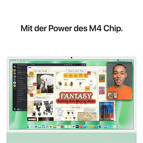 24" iMac mit Retina 4,5K Display: Apple M4 Chip mit 10‑Core CPU und 10‑Core GPU, 512 GB SSD - Grün