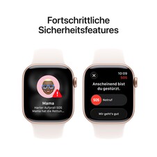 Apple Watch Series 11 GPS + Cellular, 42 mm Aluminiumgehäuse Roségold, Sportarmband Blassrosa - M/L