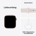 Sie sehen das Produktbild 08 von Apple Watch Series 11 GPS + Cellular, 42 mm Aluminiumgehäuse Roségold, Sportarmband Blassrosa - M/L Apple Watch Series 11 GPS + Cellular, 42 mm Aluminiumgehäuse Roségold, Sportarmband Blassrosa - M/L