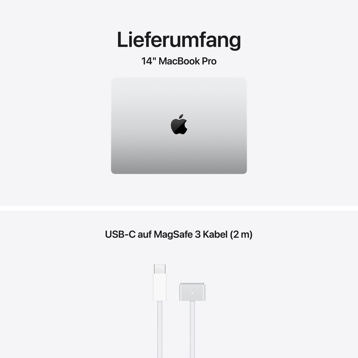 14" MacBook Pro: Apple M5 Chip mit 10‑Core CPU und 10‑Core GPU, 1 TB SSD - Silber