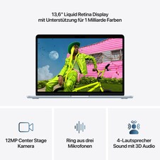13" MacBook Air: Apple M5 Chip mit 10‑Core CPU und 10‑Core GPU, 1 TB SSD - Himmelblau
