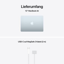 Sie sehen das Produktbild 09 von 13" MacBook Air: Apple M5 Chip mit 10‑Core CPU und 10‑Core GPU, 1 TB SSD - Himmelblau 13" MacBook Air: Apple M5 Chip mit 10‑Core CPU und 10‑Core GPU, 1 TB SSD - Himmelblau