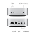Mac mini: Apple M4 Chip mit 10‑Core CPU und 10‑Core GPU, 512 GB SSD - Silber