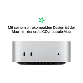 Sie sehen das Produktbild 05 von Mac mini: Apple M4 Chip mit 10‑Core CPU und 10‑Core GPU, 512 GB SSD - Silber Mac mini: Apple M4 Chip mit 10‑Core CPU und 10‑Core GPU, 512 GB SSD - Silber