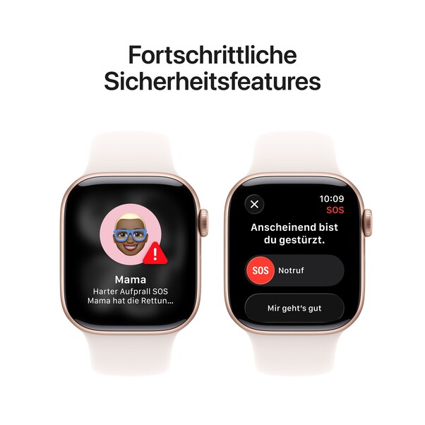 Apple Watch Series 11 GPS, 42 mm Aluminiumgehäuse Roségold, Sportarmband Blassrosa - S/M